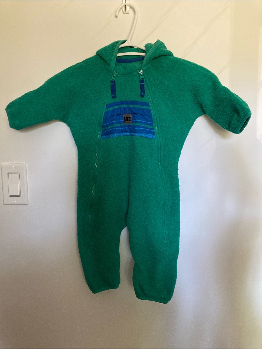 MEC Green Hooded Fleece One-Piece Bunting 6m